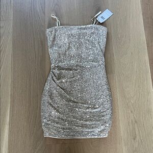 NEW Katie J Girls Sequin Dress in Gold